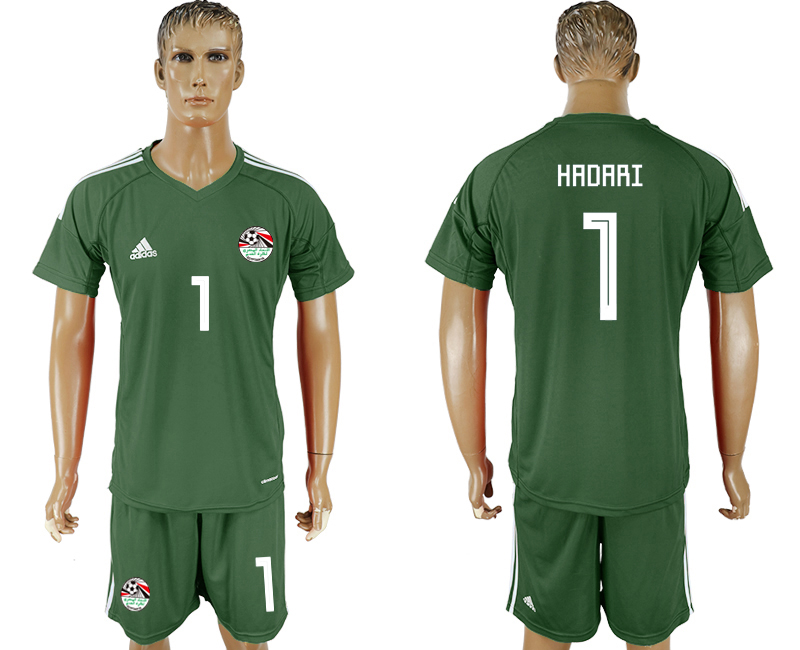 Egypt 1 HADARI Army Green Goalkeeper 2018 FIFA World Cup Soccer Jersey