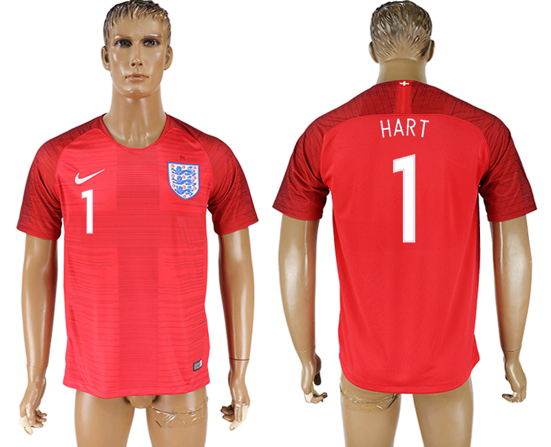 England 1 HART Away 2018 FIFA World Cup Thailand Soccer Jersey - Click Image to Close