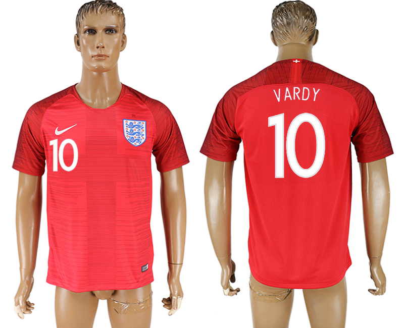 England 10 VARDY Away 2018 FIFA World Cup Thailand Soccer Jersey - Click Image to Close