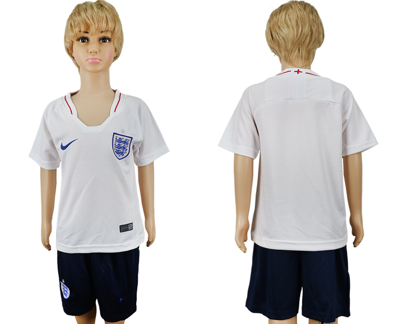 England Home Youth 2018 FIFA World Cup Soccer Jersey