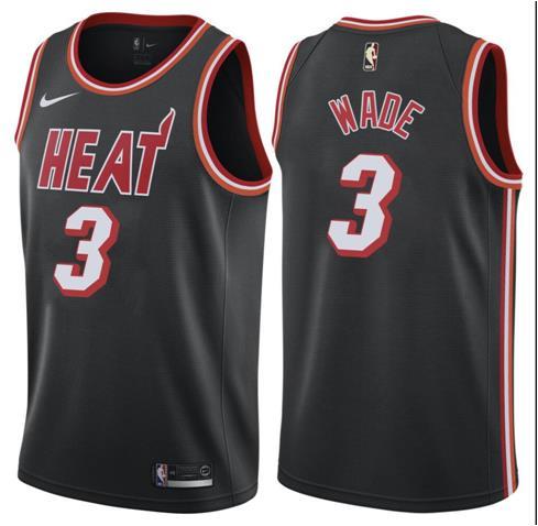 Heat 3 Dwyane Wade Black Mitchell & Ness Nike Swingman Jersey