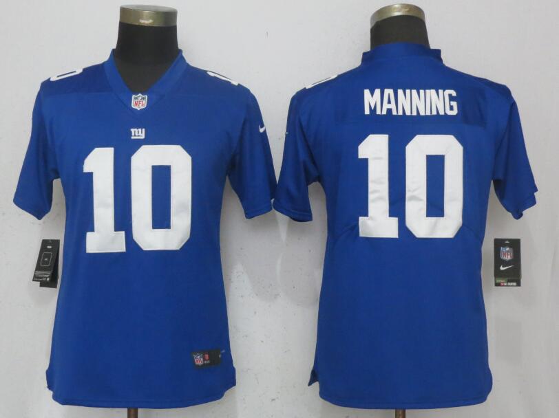 Nike Giants 10 Eli Manning Royal Women Vapor Untouchable Limited Jersey