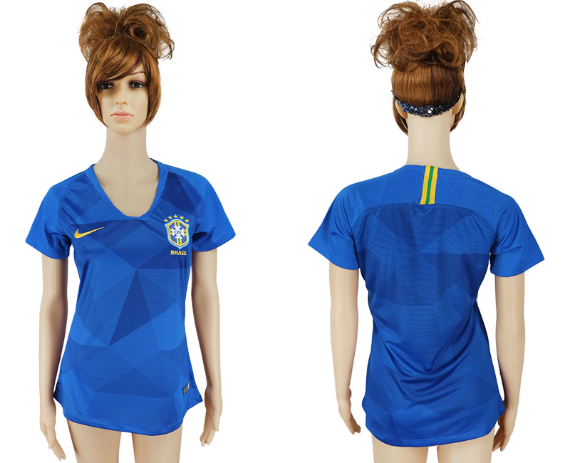 Brazil Away Women 2018 FIFA World Cup Soccer Jersey - Click Image to Close