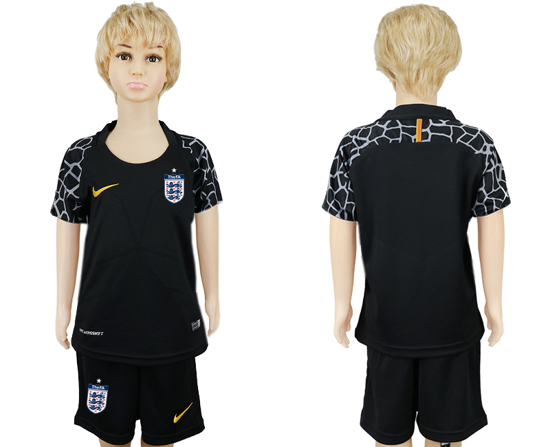 England Black Goalkeeper Youth 2018 FIFA World Cup Soccer Jersey