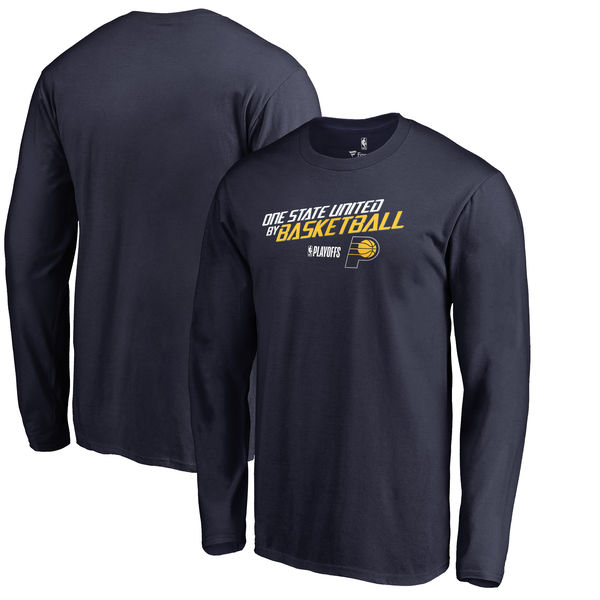 Indiana Pacers Fanatics Branded 2018 NBA Playoffs Slogan Long Sleeve T-Shirt Navy