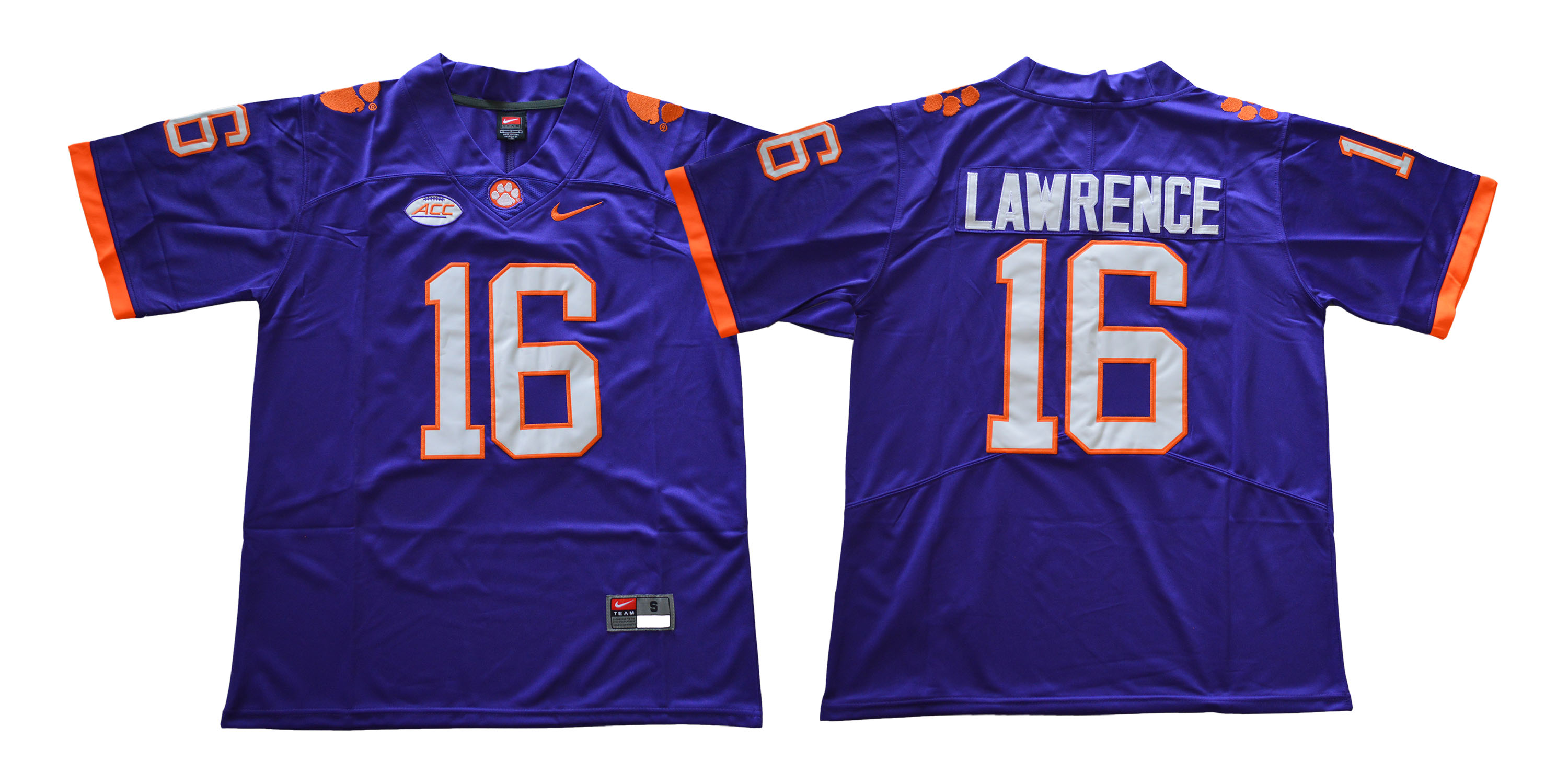 Clemson Tigers 16 Trevor Lawrence Purple College Football Jersey - Click Image to Close