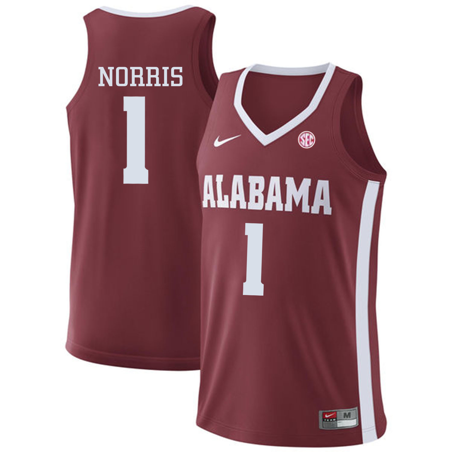Alabama Crimson Tide 1 Riley Norris Red College Basketball Jersey