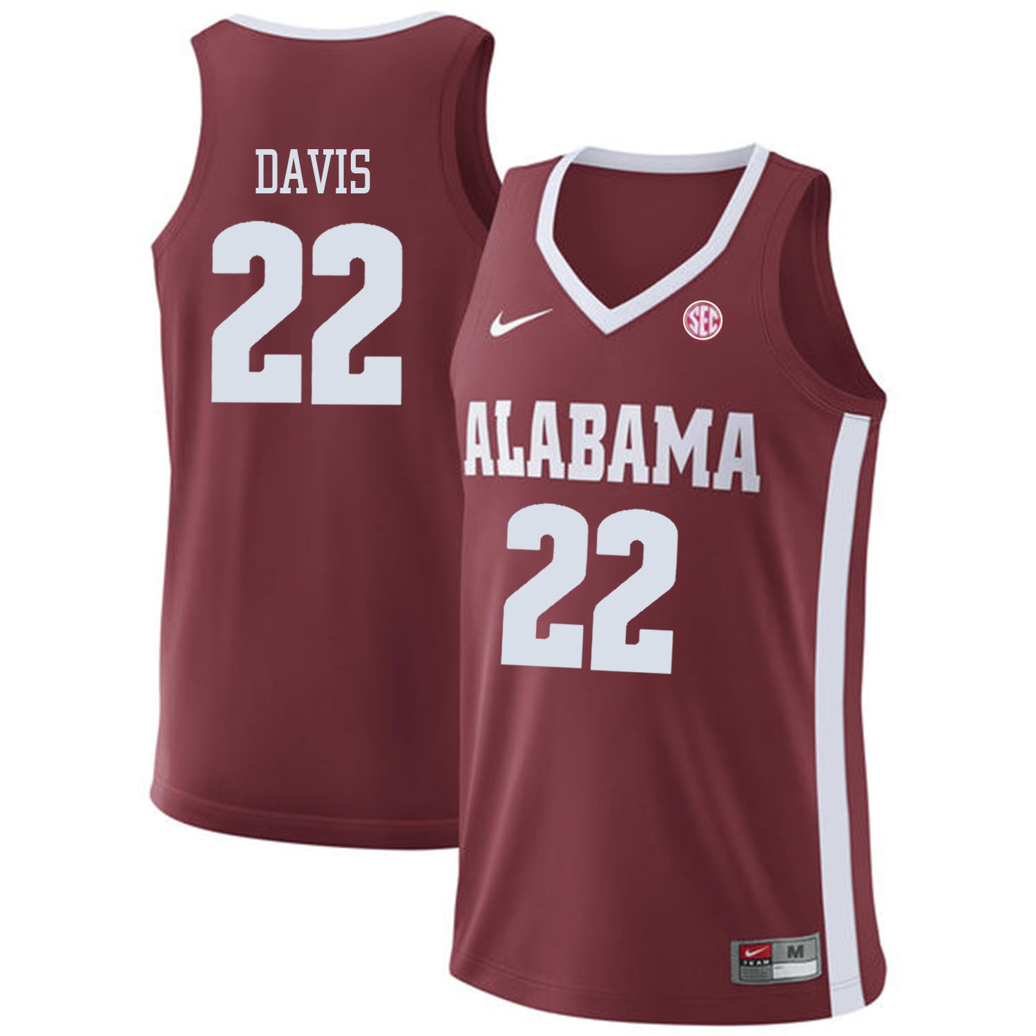 Alabama Crimson Tide 22 Ar'mond Davis Red College Basketball Jersey