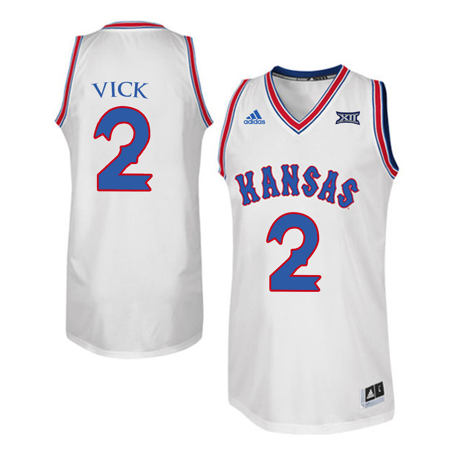 Kansas Jayhawks 2 Lagerald Vick White Throwback College Basketball Jersey