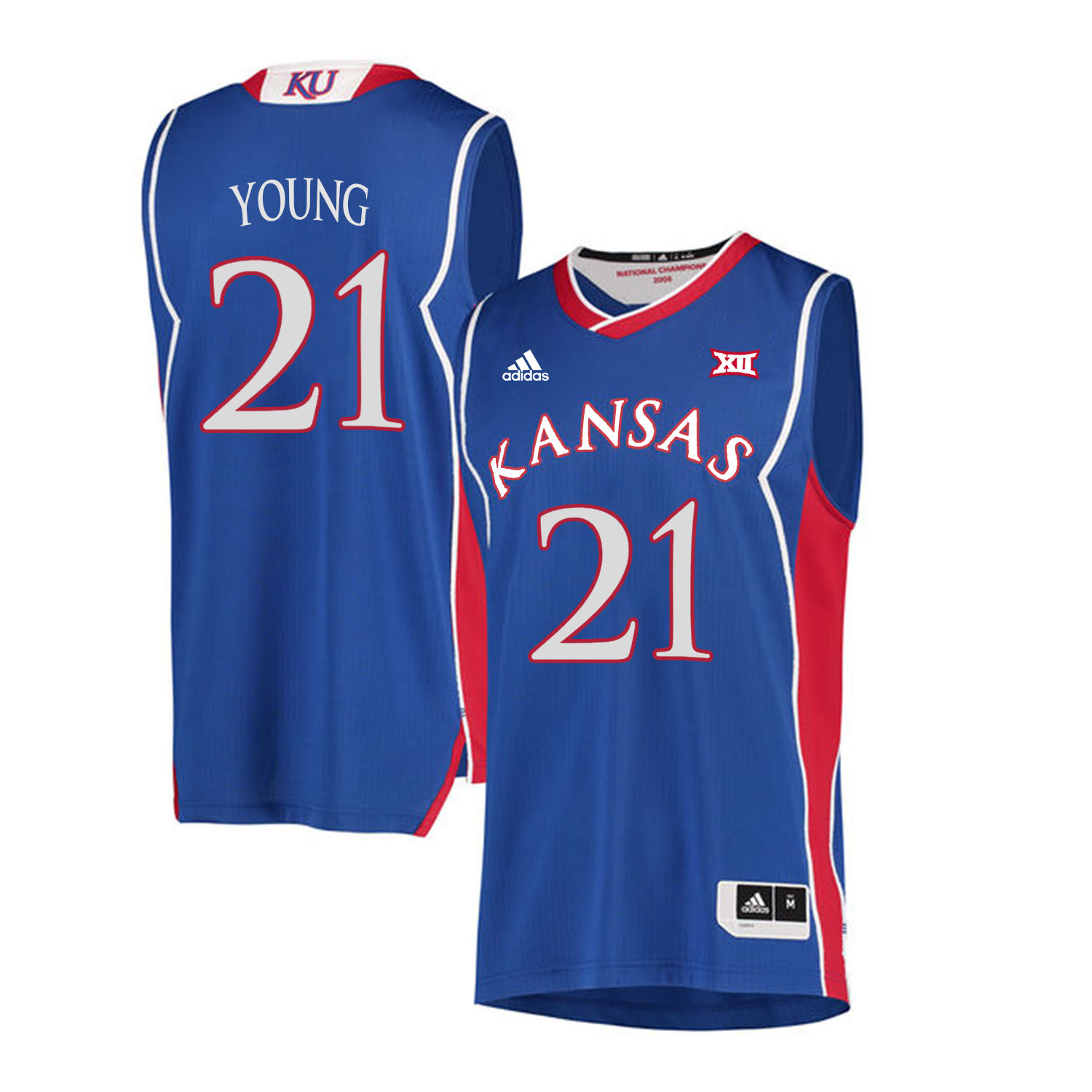 Kansas Jayhawks 21 Clay Young Blue Throwback College Basketball Jersey