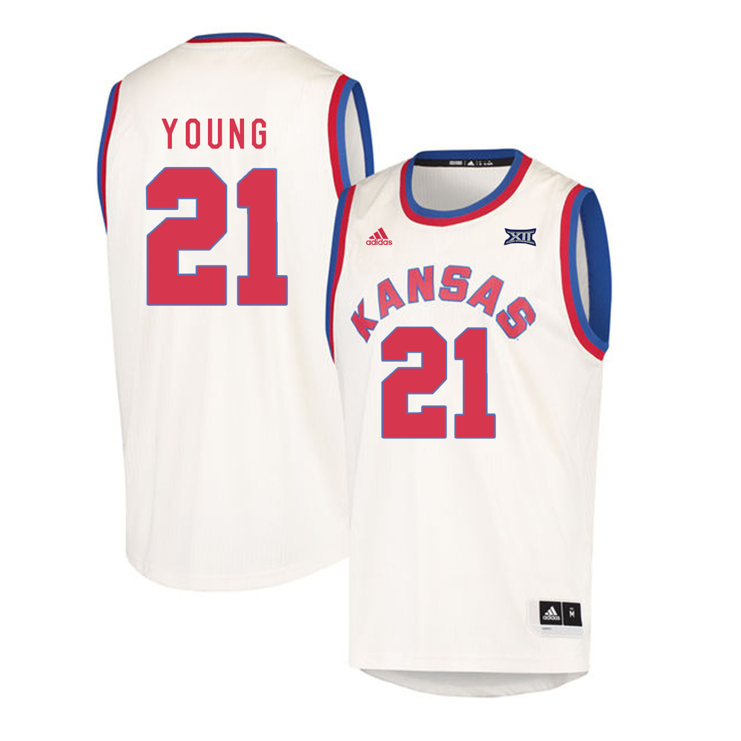 Kansas Jayhawks 21 Clay Young Cream Throwback College Basketball Jersey - Click Image to Close