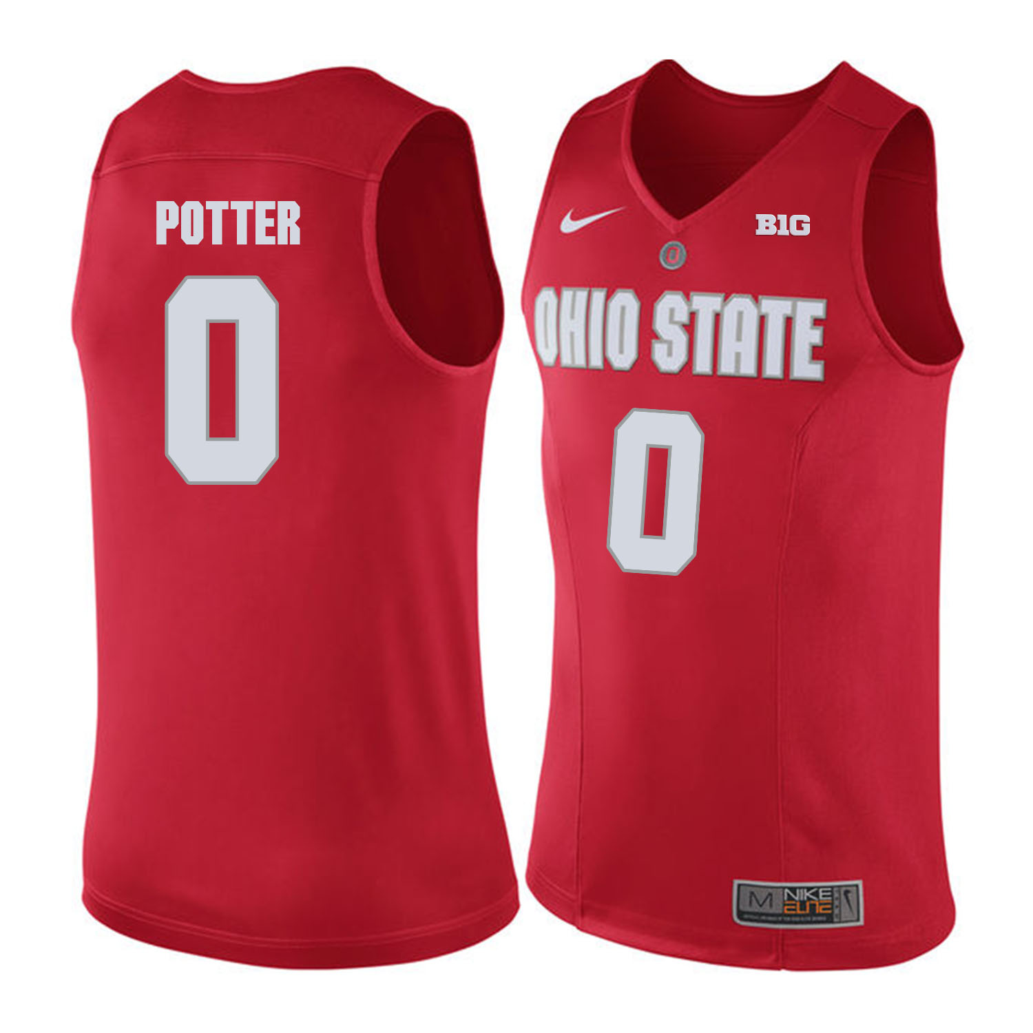 Ohio State Buckeyes 0 Micah Potter Red College Basketball Jersey