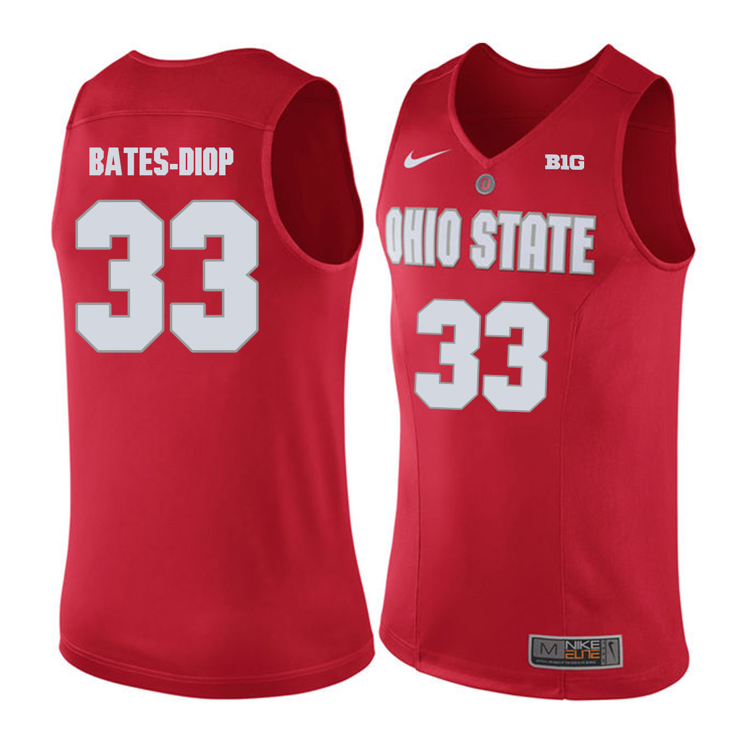 Ohio State Buckeyes 33 Keita Bates-Diop Red College Basketball Jersey - Click Image to Close