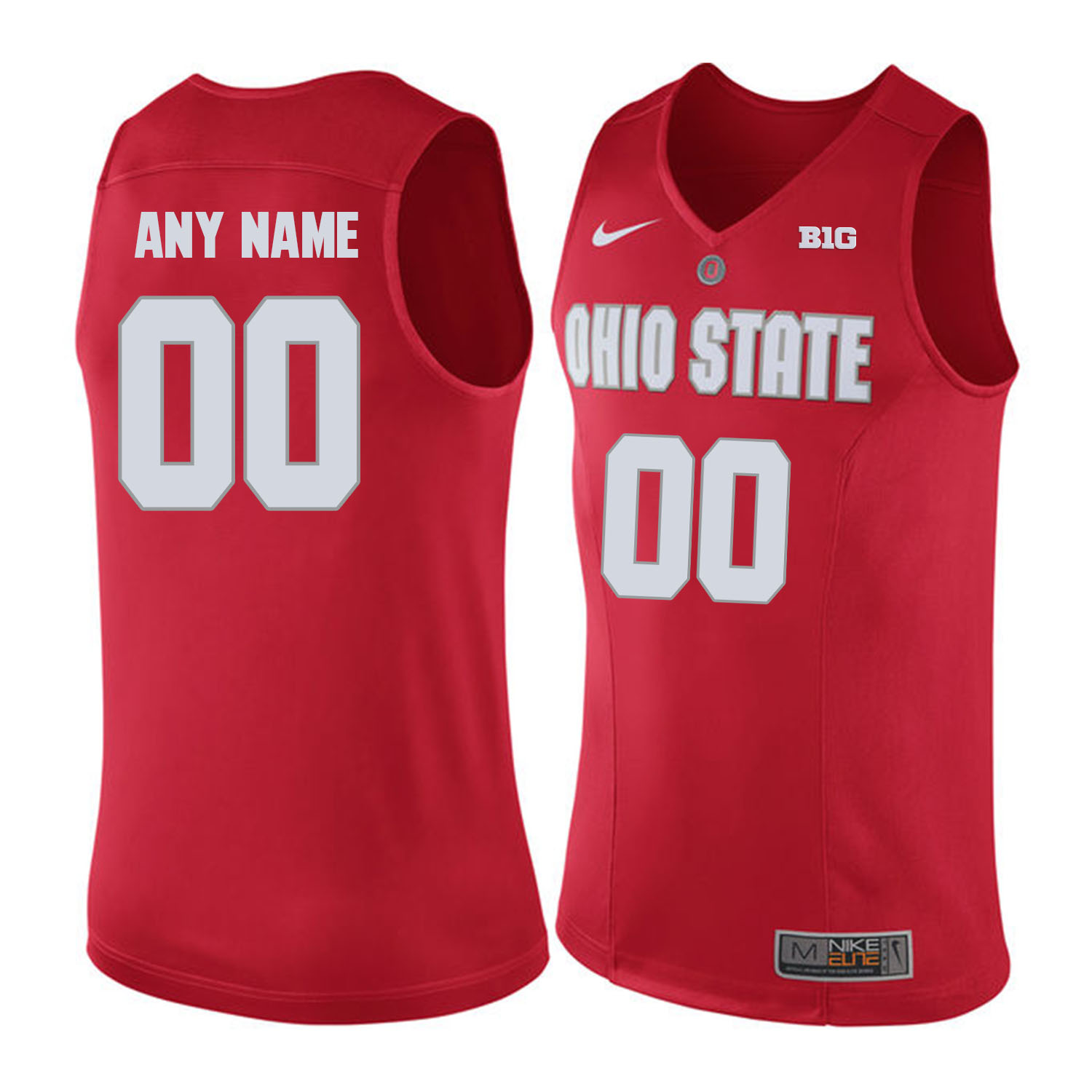 Ohio State Buckeyes Red Men's Customized Basketball Jersey