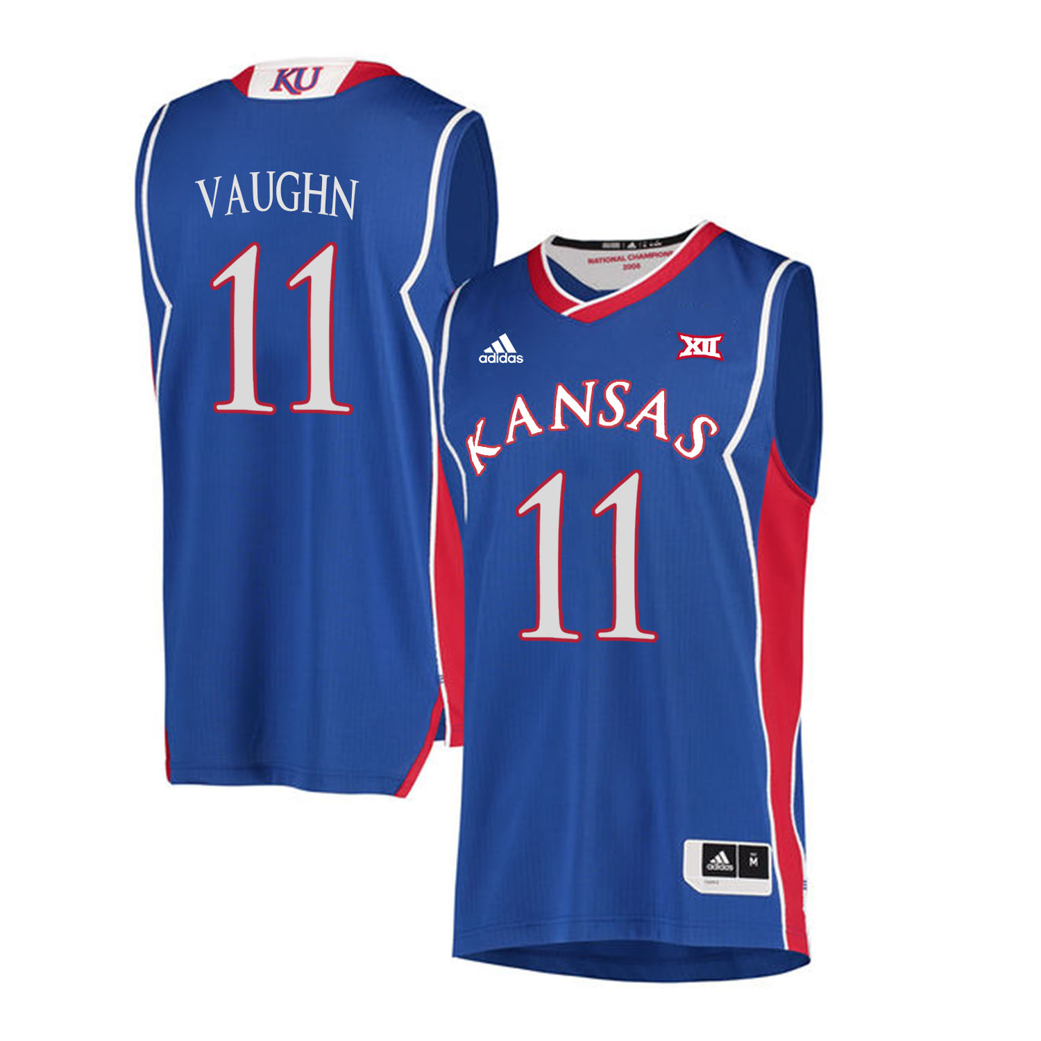 Kansas Jayhawks 11 Jacque Vaughn Blue Throwback College Basketball Jersey