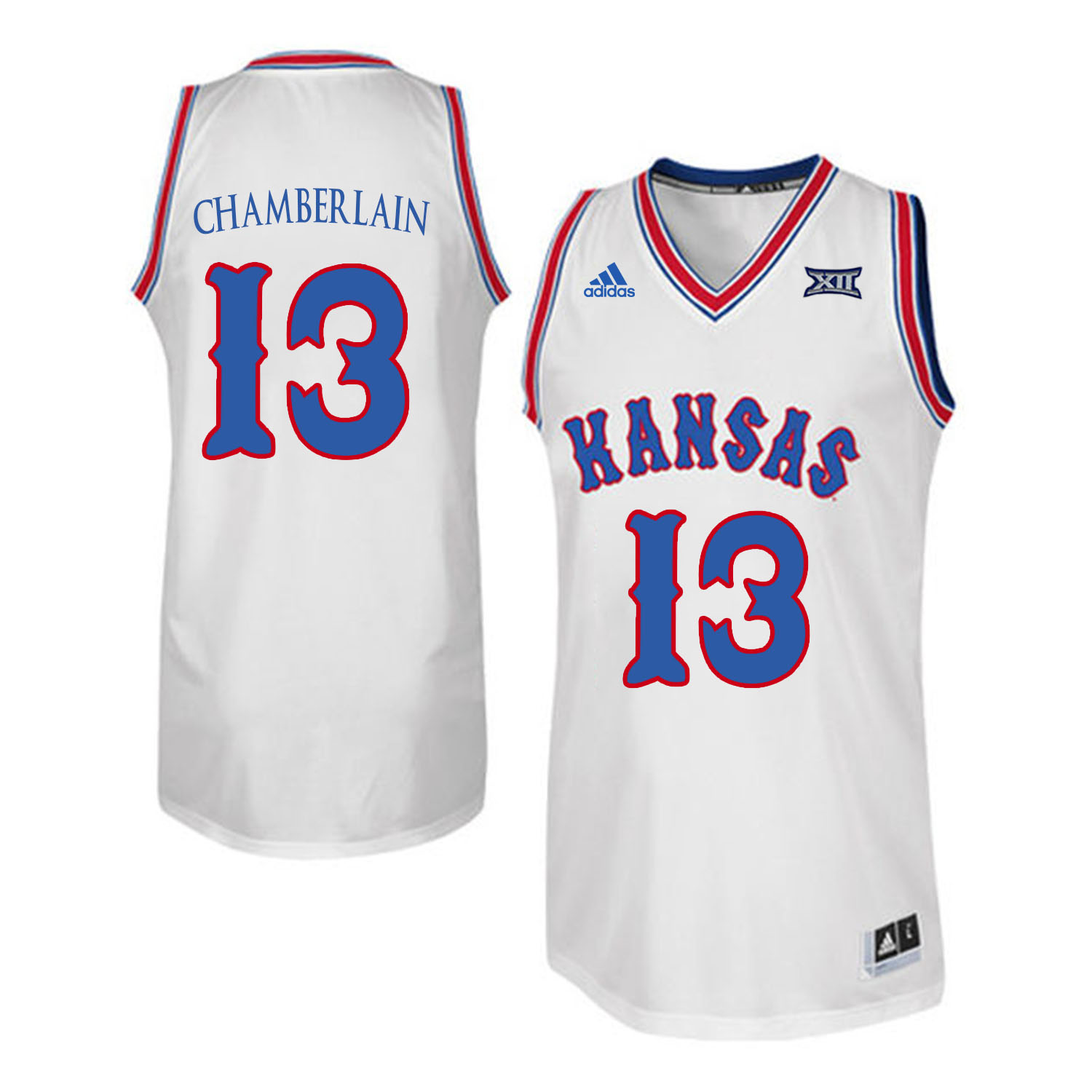 Kansas Jayhawks 13 Wilt Chamverlain White Throwback College Basketball Jersey