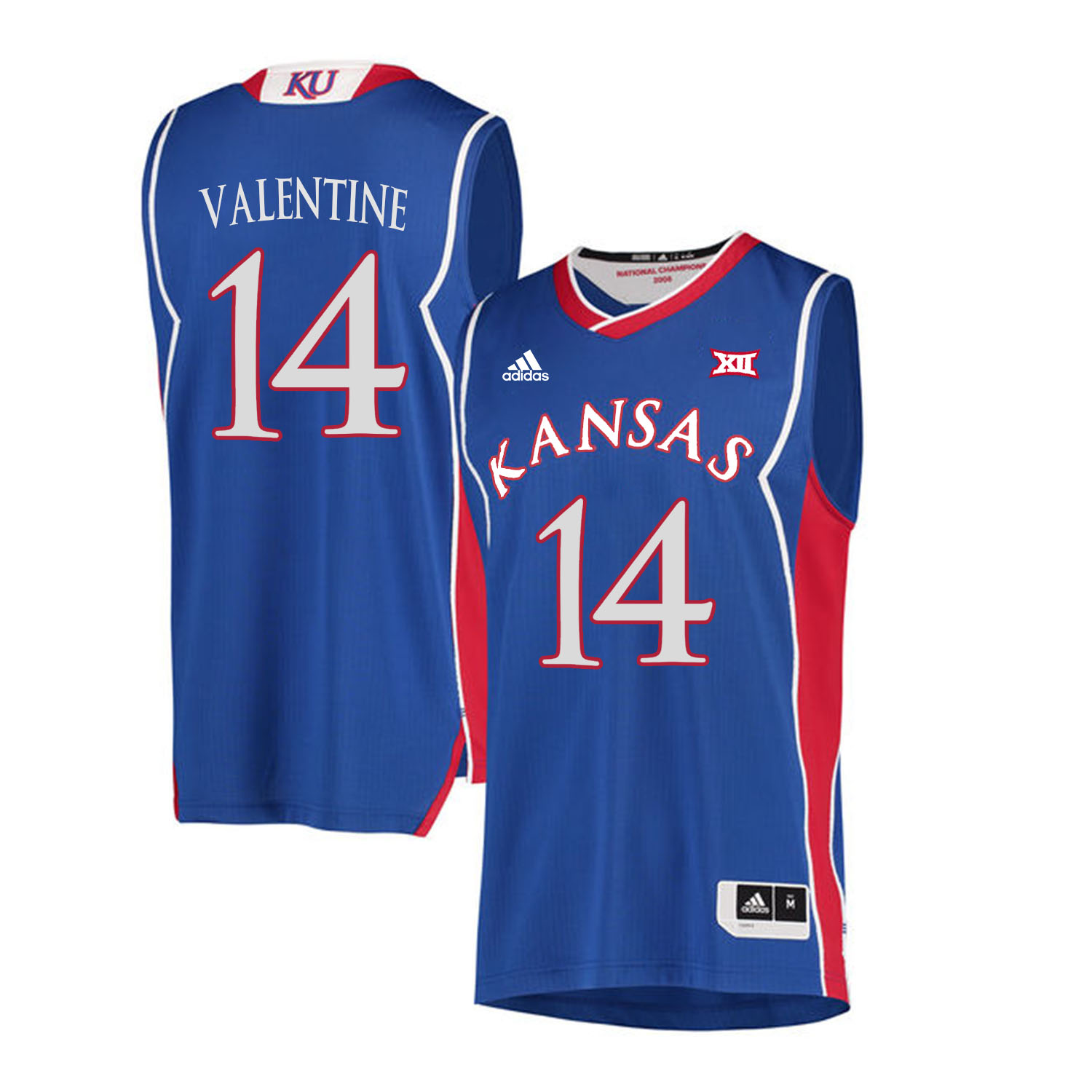 Kansas Jayhawks 14 Darnell Valentine Blue Throwback College Basketball Jersey