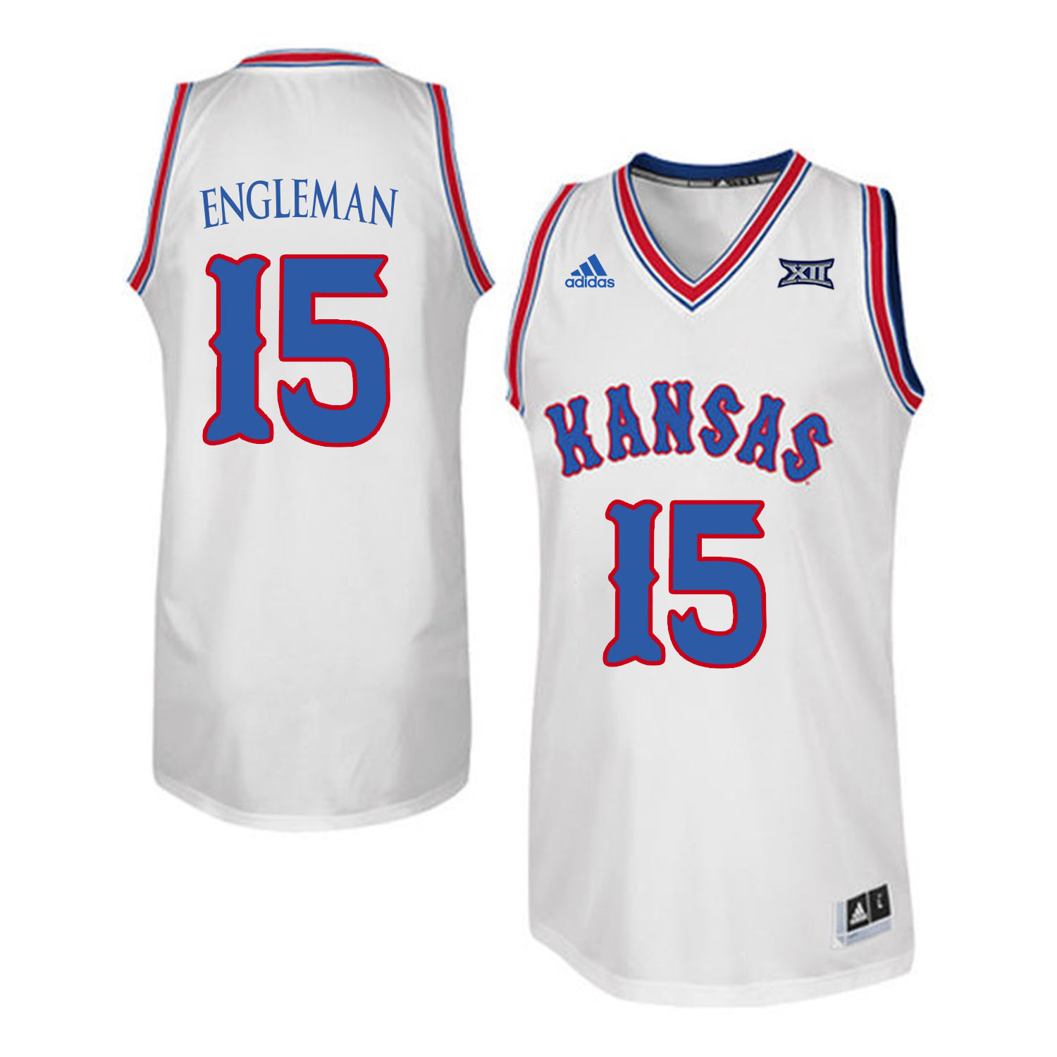 Kansas Jayhawks 15 Howard Engleman White Throwback College Basketball Jersey