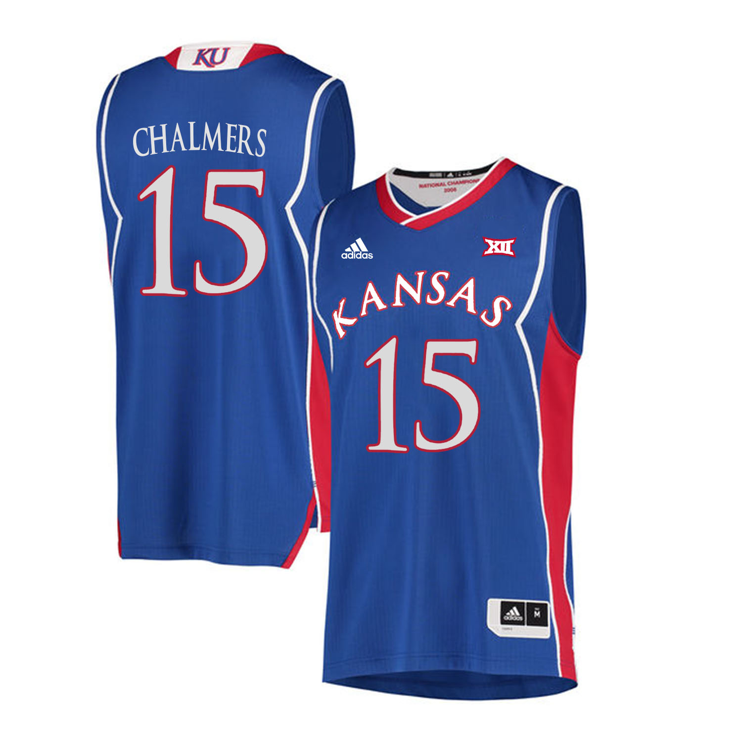Kansas Jayhawks 15 Mario Chalmers Blue Throwback College Basketball Jersey