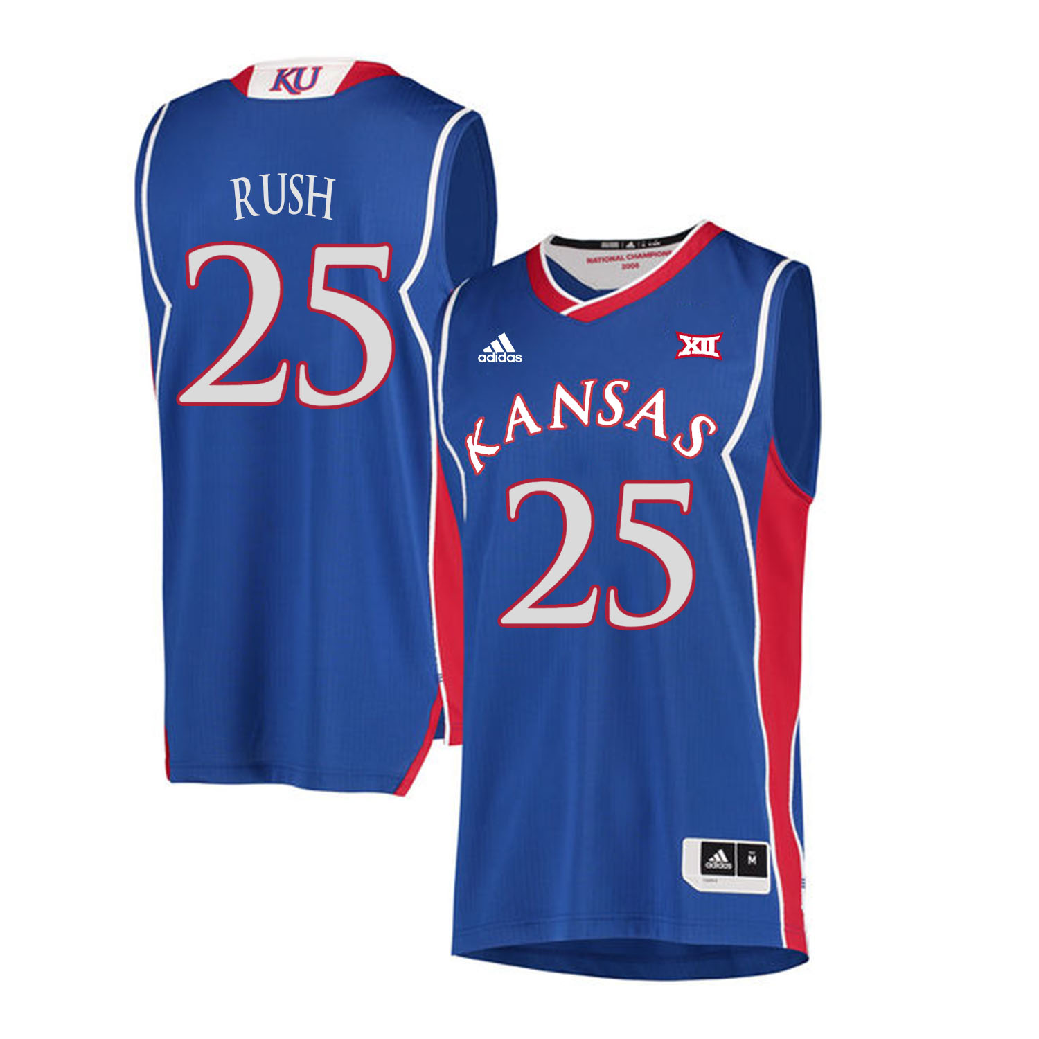 Kansas Jayhawks 25 Brandon Rush Blue Throwback College Basketball Jersey