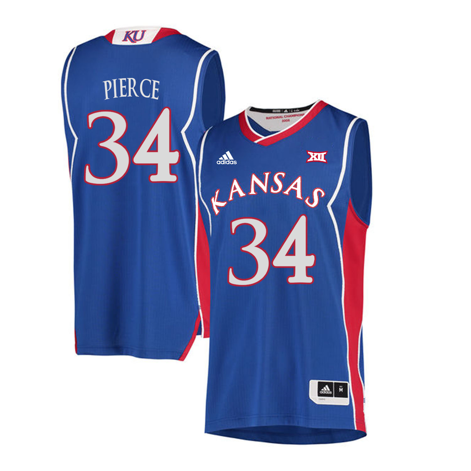 Kansas Jayhawks 34 Paul Pierce Blue Throwback College Basketball Jersey