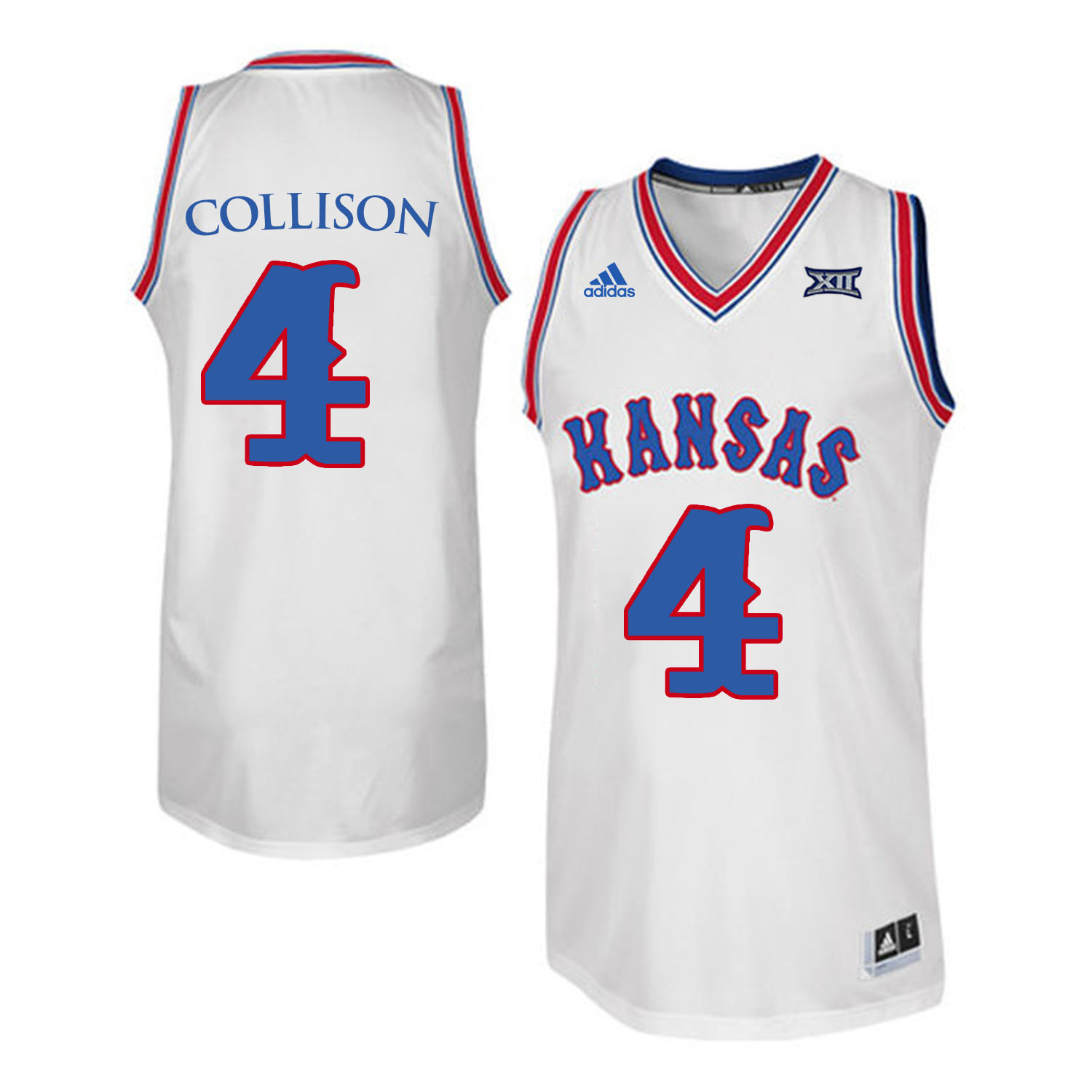Kansas Jayhawks 4 Nick Collison White Throwback College Basketball Jersey