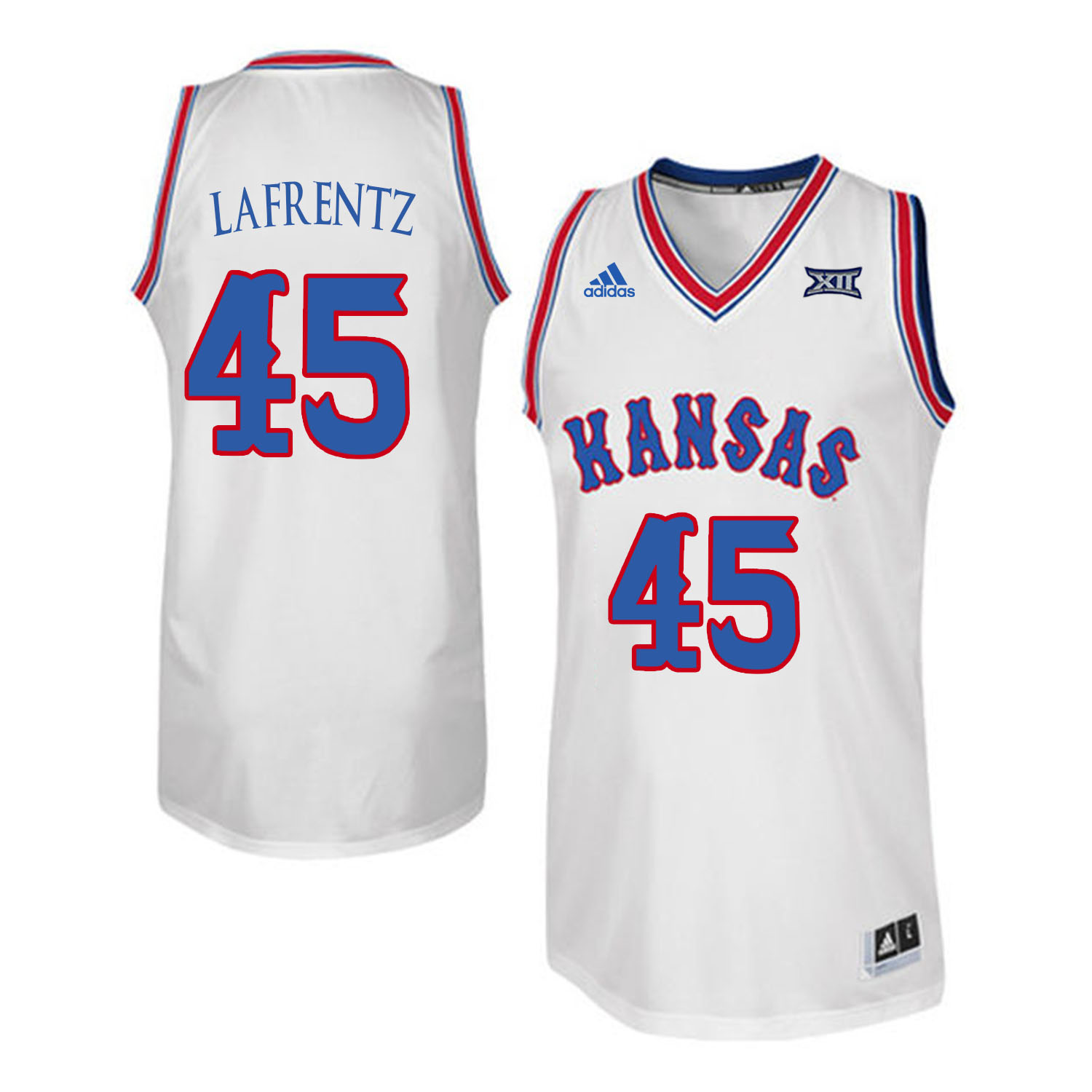 Kansas Jayhawks 45 Raef LaFrentz White Throwback College Basketball Jersey