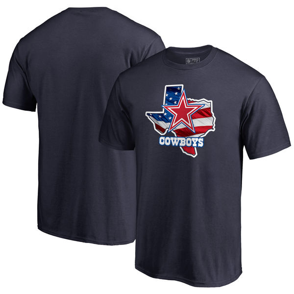 Dallas Cowboys Navy NFL Pro Line by Fanatics Branded Banner State T-Shirt - Click Image to Close