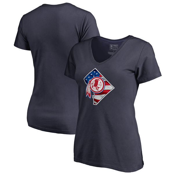 Washington Redskins Navy Women's NFL Pro Line by Fanatics Branded Banner State T-Shirt