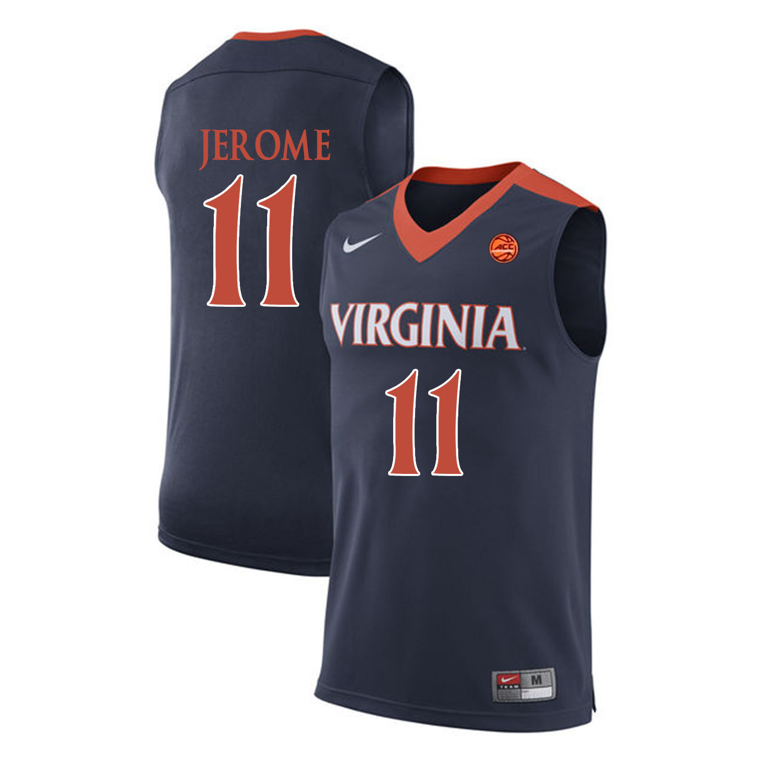 Virginia Cavaliers 11 Ty Jerome Navy College Basketball Jersey