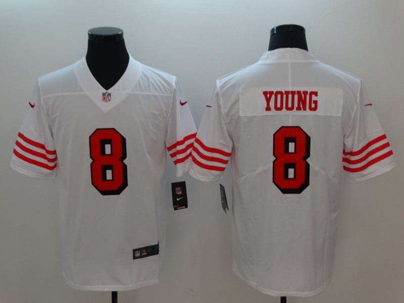 Nike 49ers 8 Steve Young White Color Rush Vapor Untouchable Limited Jersey