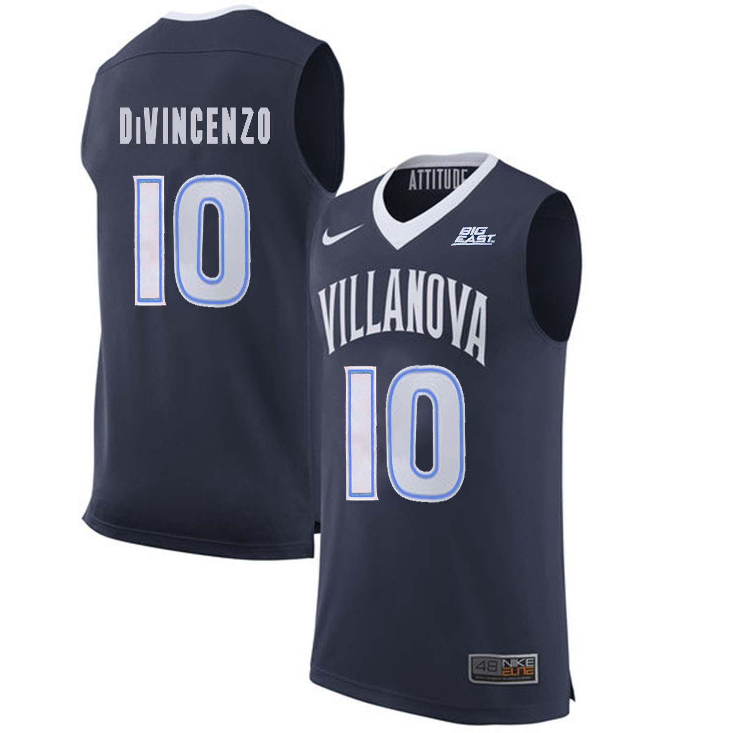 Villanova 10 Wildcats Donte DiVincenzo Navy College Basketball Elite Jersey