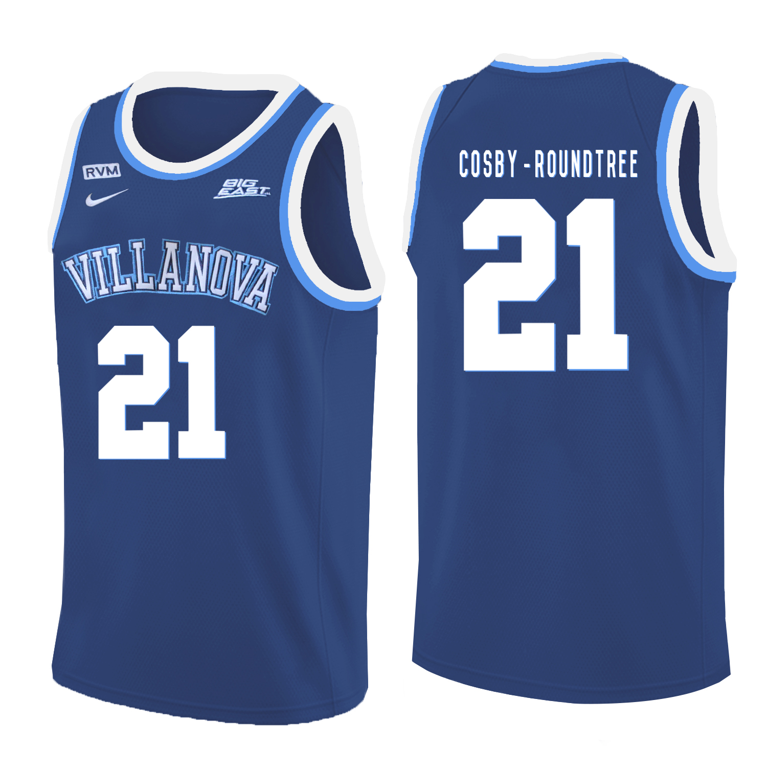 Villanova 21 Wildcats Dhamir Cosby-Roundtree Blue College Basketball Jersey Villanova 21 Wildcats Dhamir Cosby-Roundtree Blue College Basketball Jersey