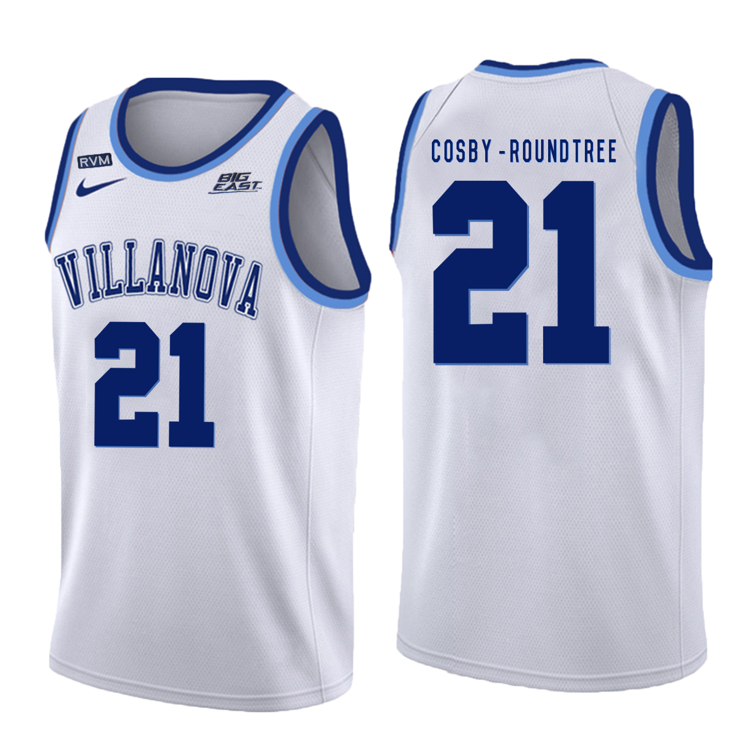 Villanova 21 Wildcats Dhamir Cosby-Roundtree White College Basketball Jersey