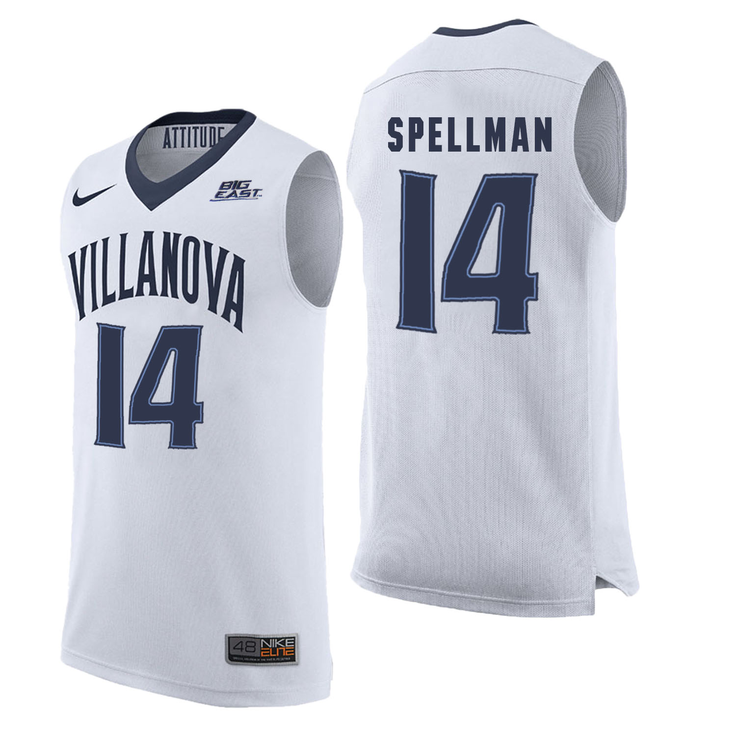 Villanova Wildcats 14 Omari Spellman White College Basketball Elite Jersey - Click Image to Close