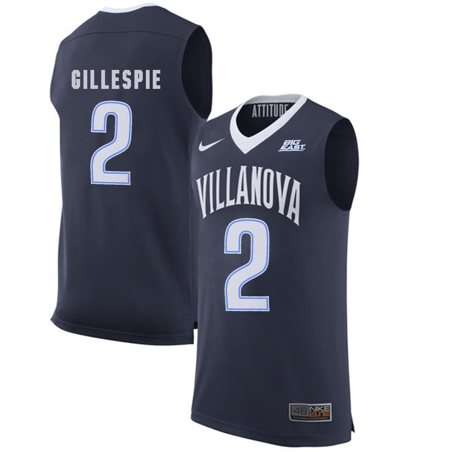 Villanova Wildcats 2 Collin Gillespie Navy College Basketball Elite Jersey - Click Image to Close