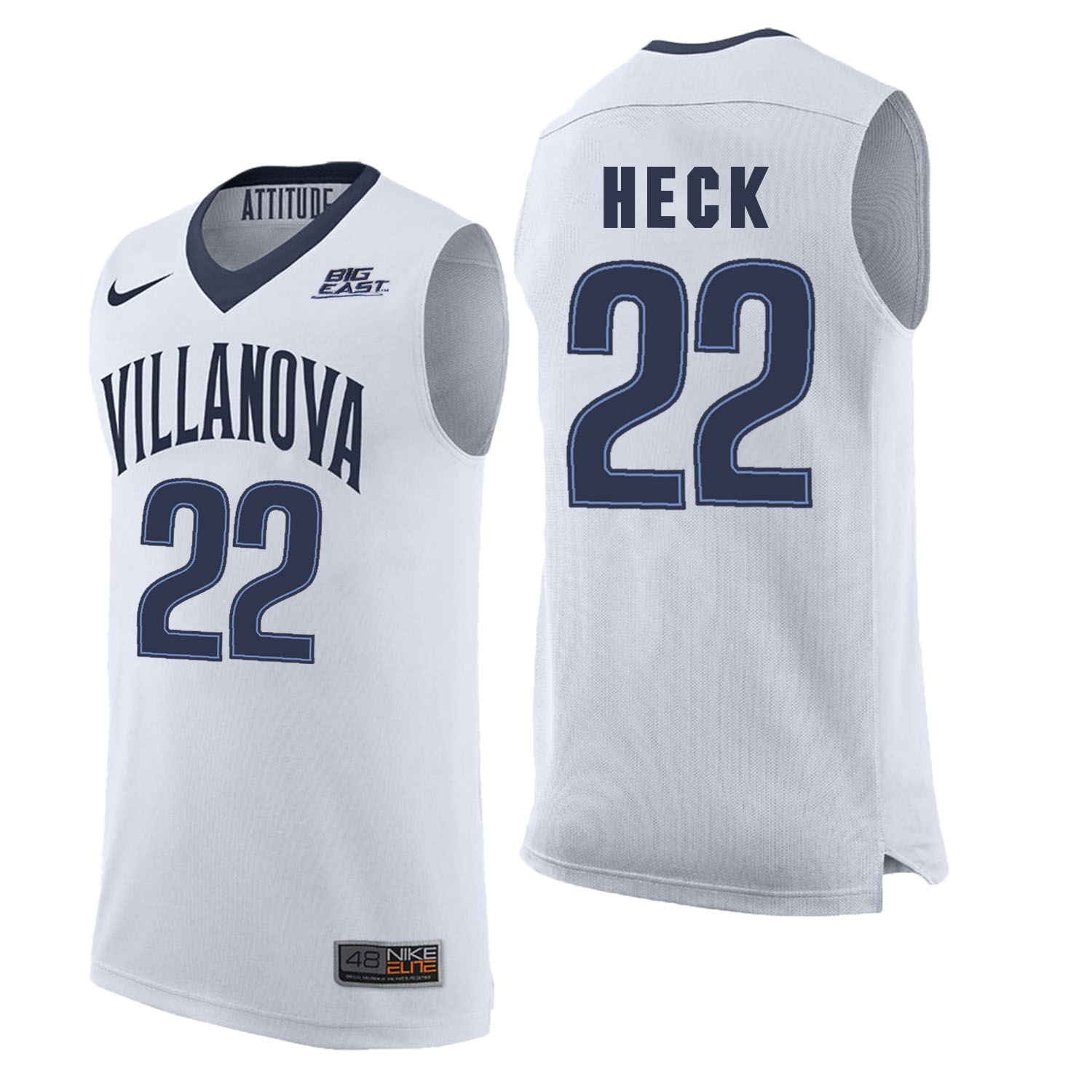 Villanova Wildcats 22 Peyton Heck White College Basketball Elite Jersey