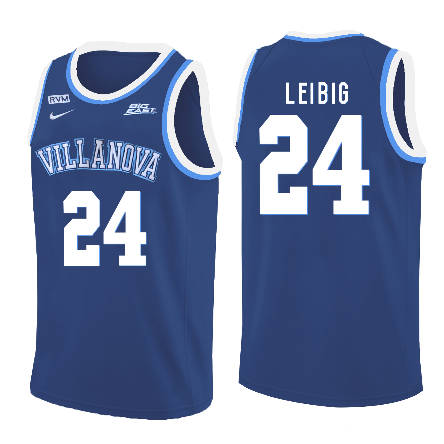 Villanova Wildcats 24 Tom Leibig Blue College Basketball Jersey
