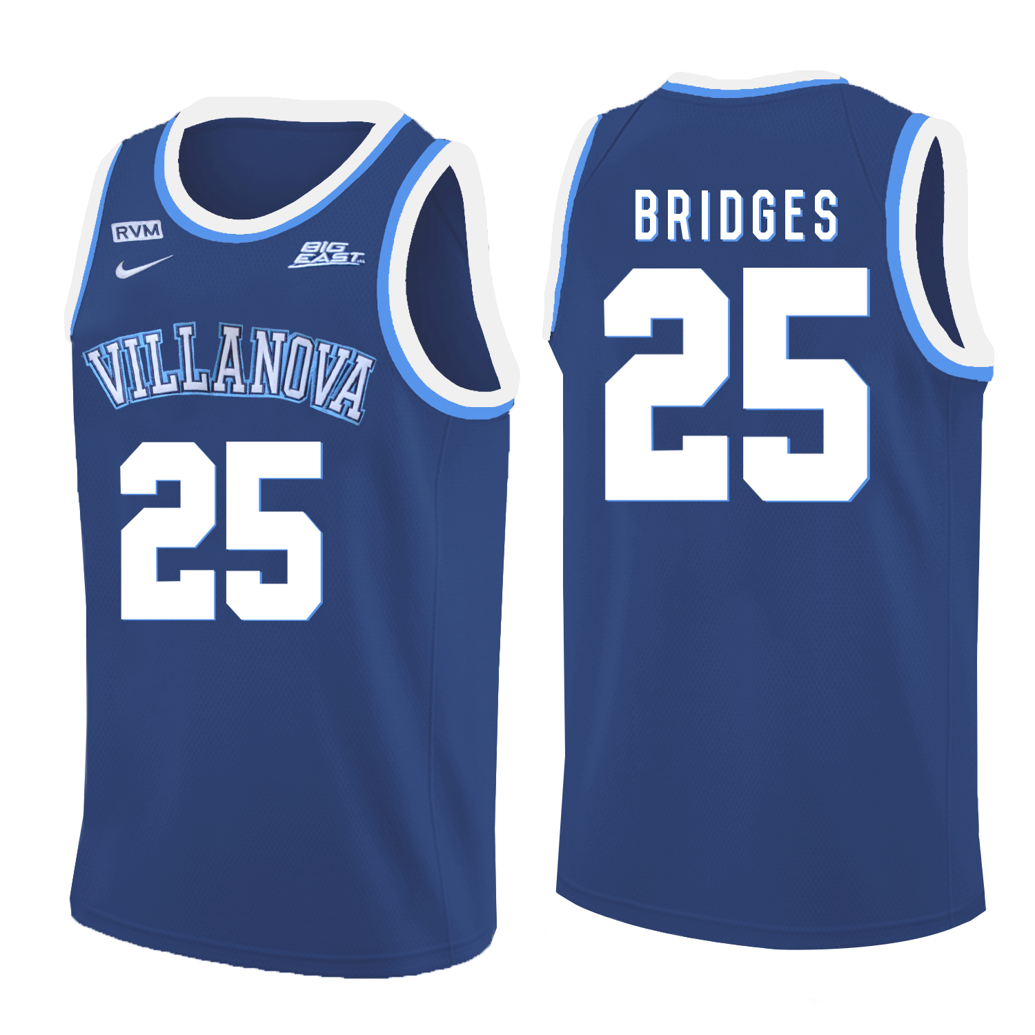 Villanova Wildcats 25 Mikal Bridges Blue College Basketball Jersey