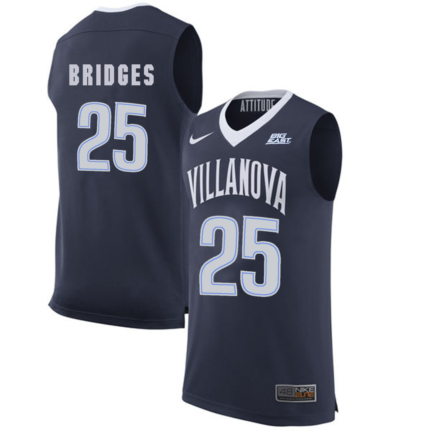 Villanova Wildcats 25 Mikal Bridges Navy College Basketball Elite Jersey