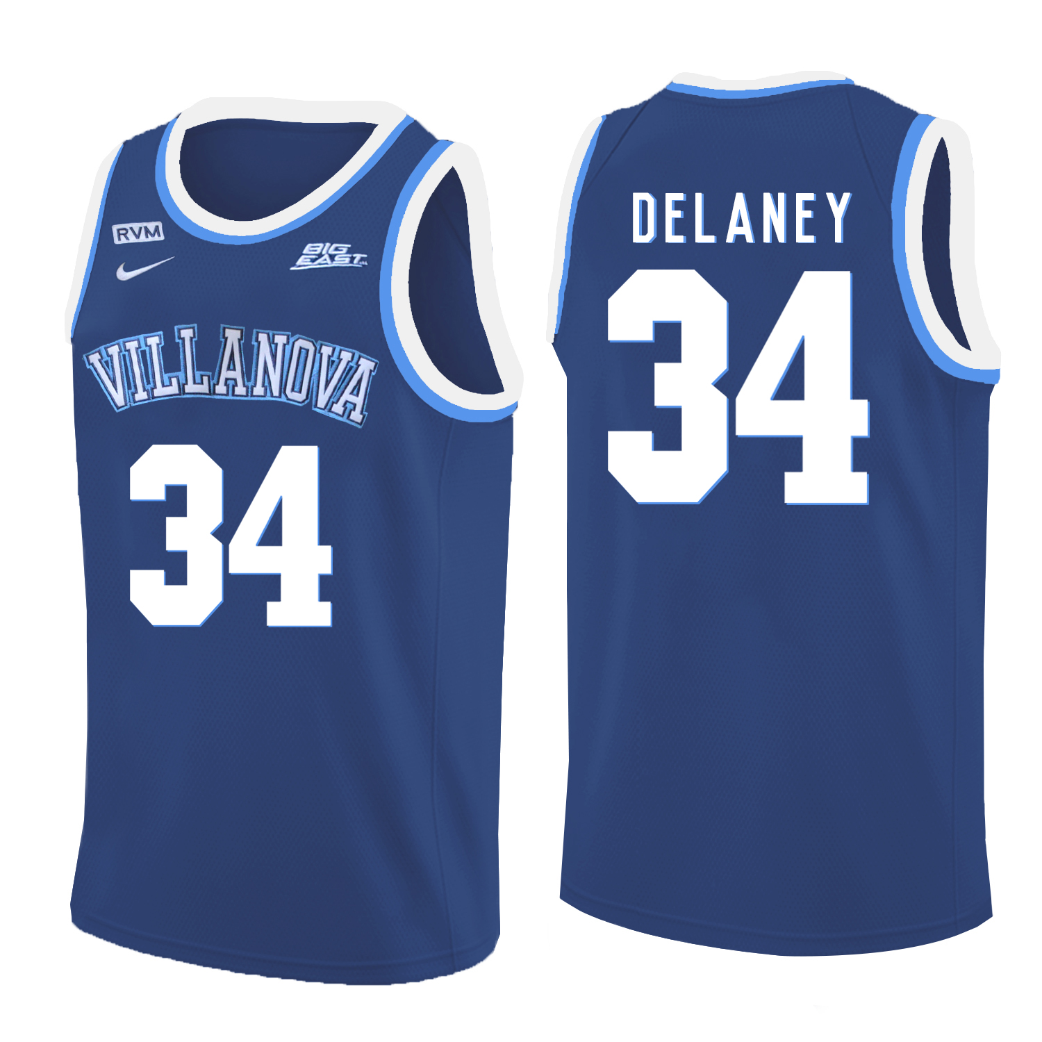 Villanova Wildcats 34 Tim Delaney Blue College Basketball Jersey