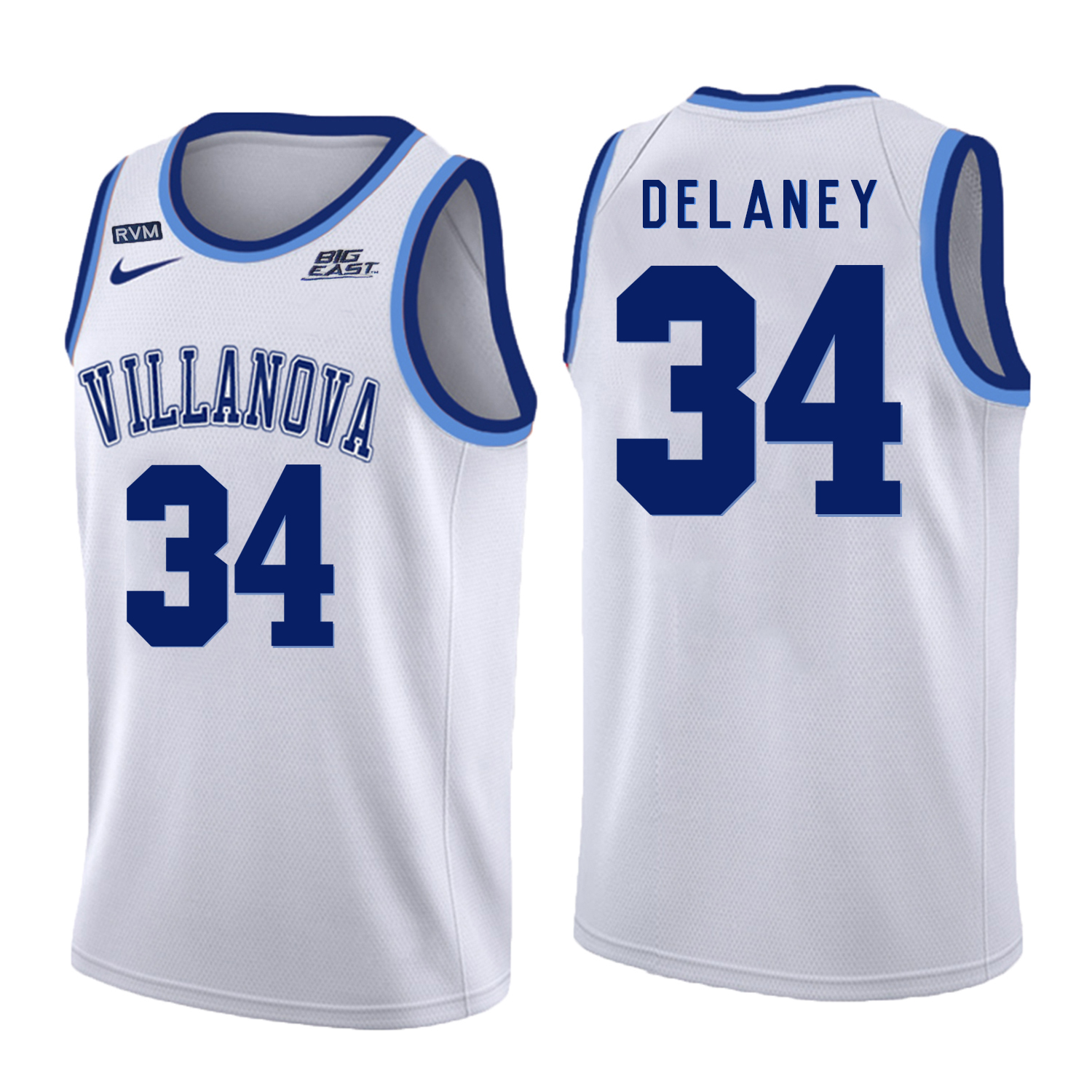 Villanova Wildcats 34 Tim Delaney White College Basketball Jersey