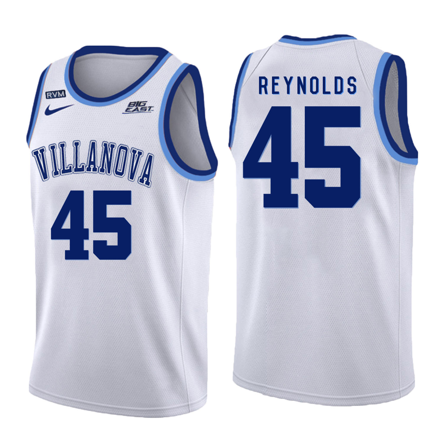 Villanova Wildcats 45 Darryl Reynolds White College Basketball Jersey