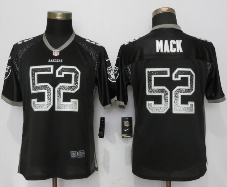 Nike Raiders 52 Khalil Mack Black Women Drift Fashion Jersey