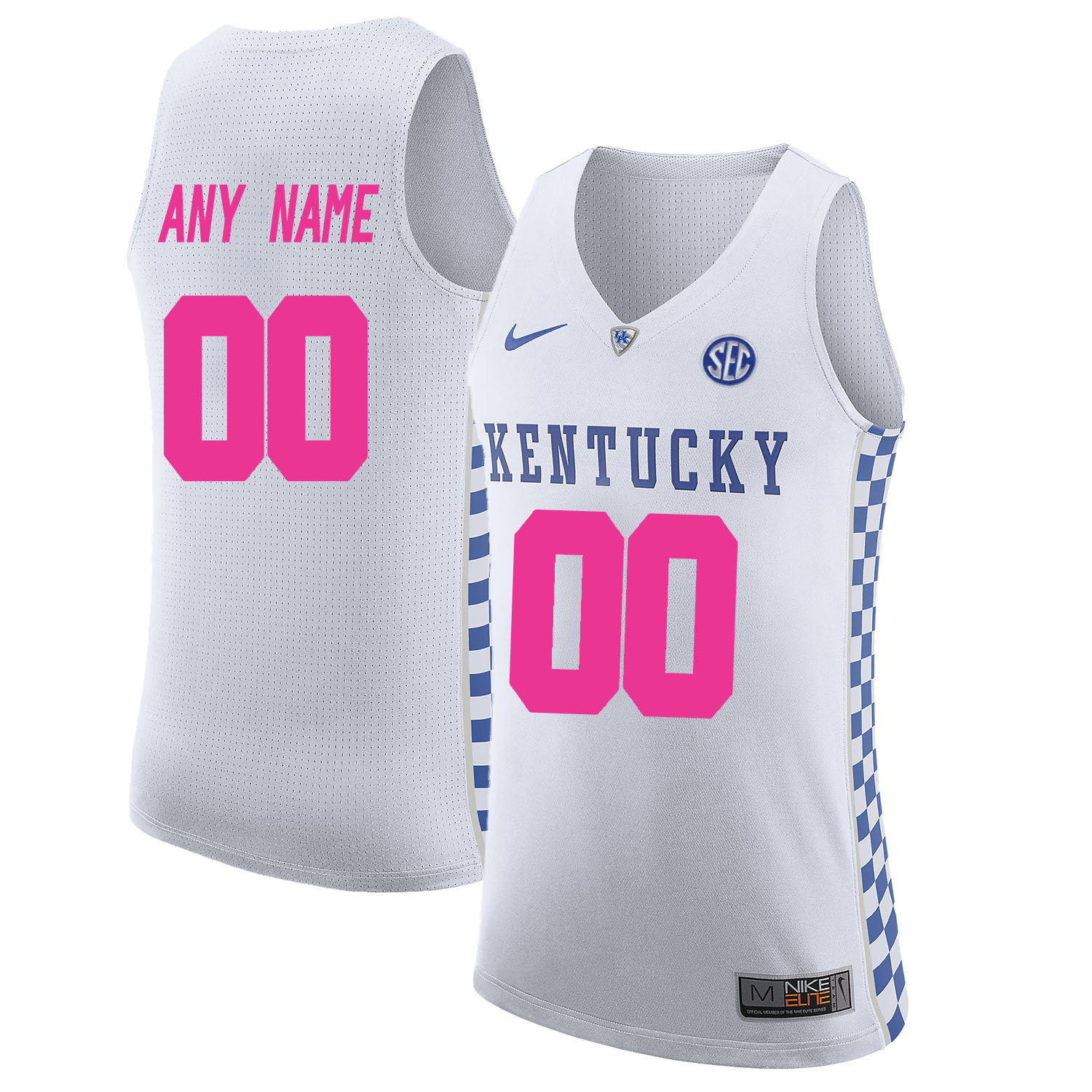 Kentucky Wildcats White 2018 Breast Cancer Awareness Men's Customized College Basketball Jersey