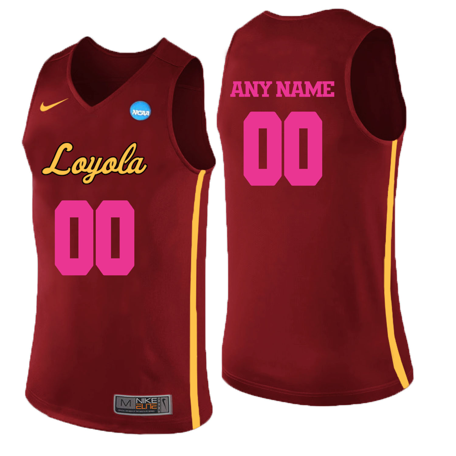 Loyola (Chi) Ramblers Red 2018 Breast Cancer Awareness Men's Customized College Basketball Jersey