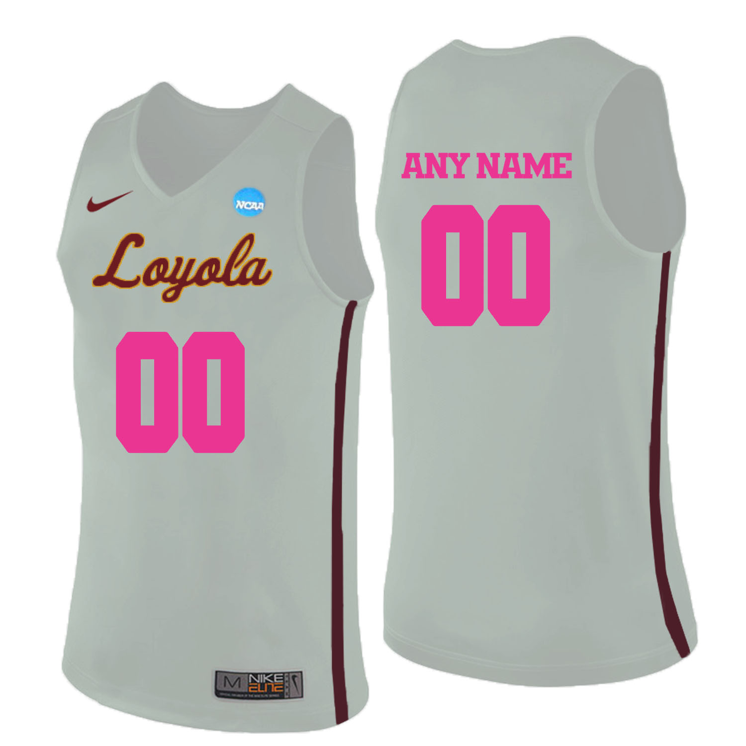 Loyola (Chi) Ramblers White 2018 Breast Cancer Awareness Men's Customized College Basketball Jersey
