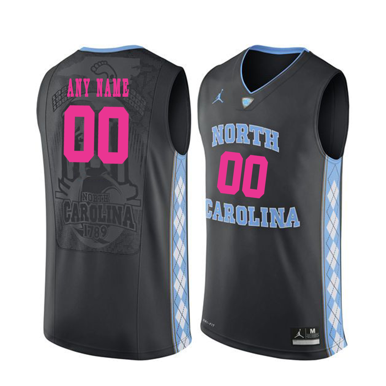 North Carolina Tar Heels Black 2018 Breast Cancer Awareness Men's Customized College Basketball Jersey