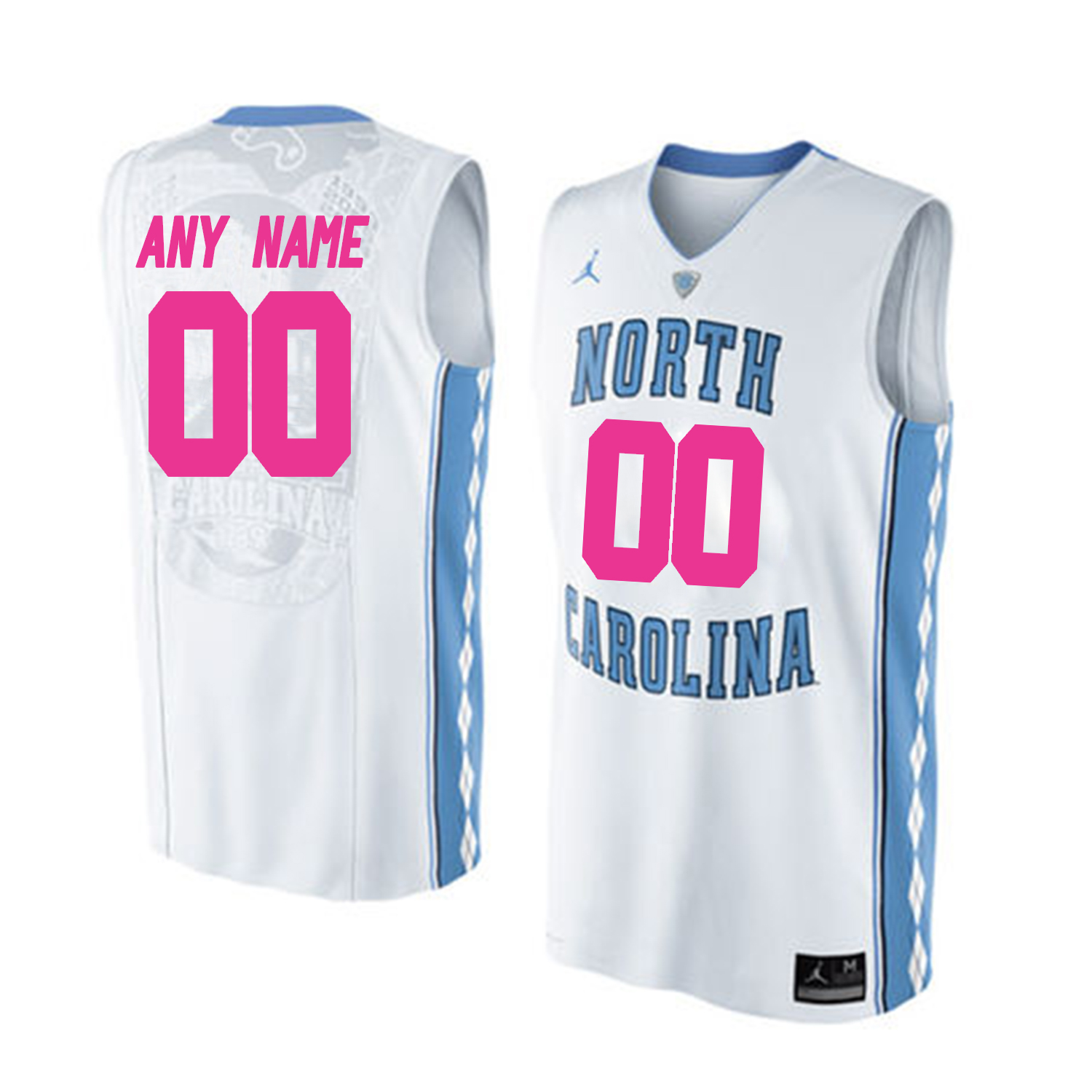 North Carolina Tar Heels White 2018 Breast Cancer Awareness Men's Customized College Basketball Jersey