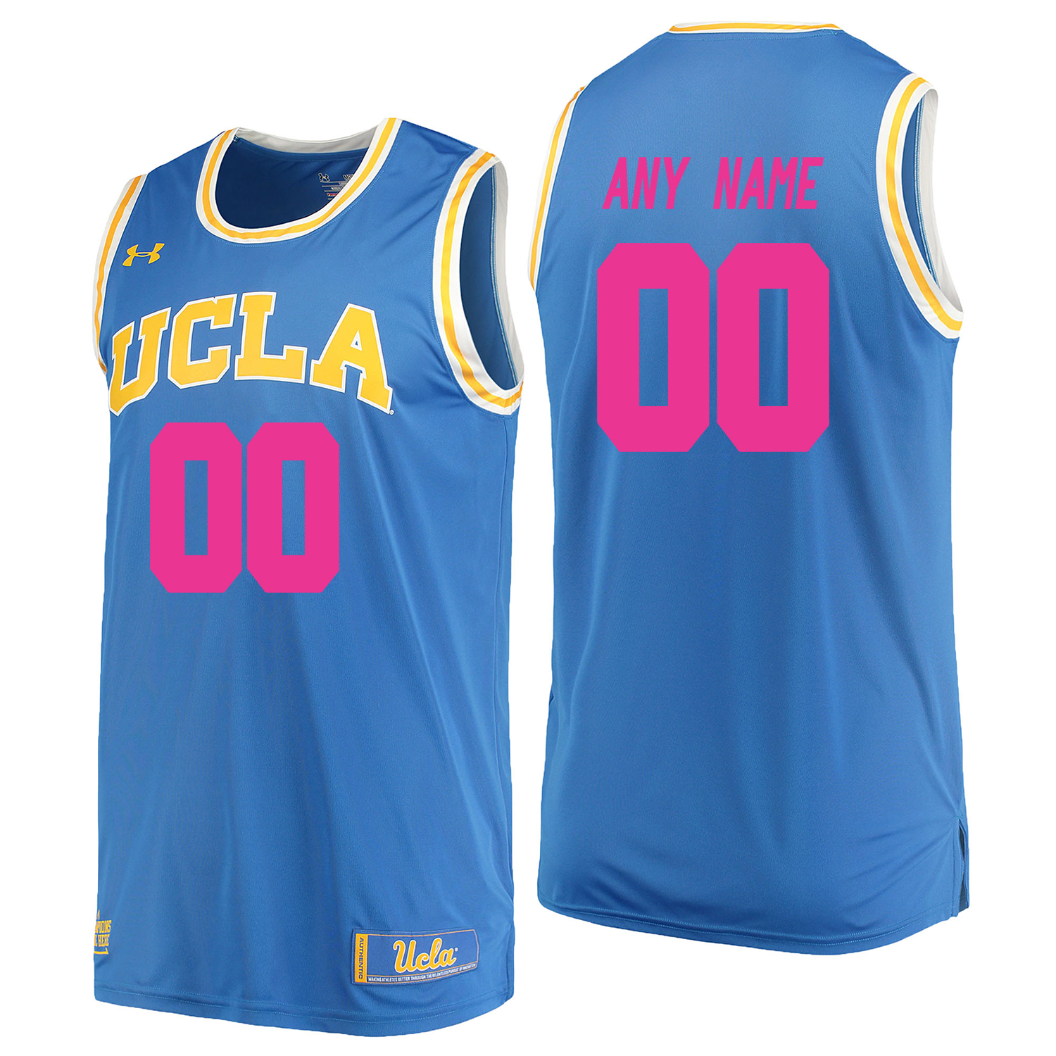 UCLA Bruins Blue 2018 Breast Cancer Awareness Men's Customized College Basketball Jersey